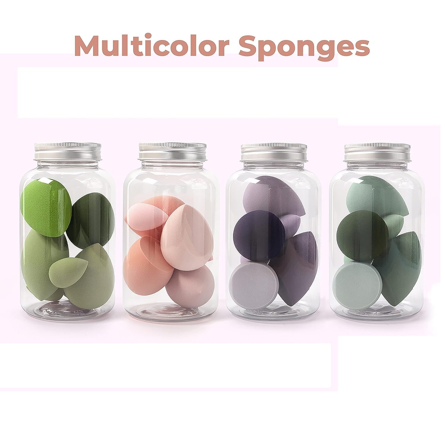 SUAKE 7in1 Professional Beauty Blender Set for Face Makeup | Makeup Sponges Set is suitable with Liquid & Creams | Sponge makeup is for all Skin Types & it is Soft Latex-Free Reusable & washable (Multicolor 4 Big + 3 Mini=7 Pcs)