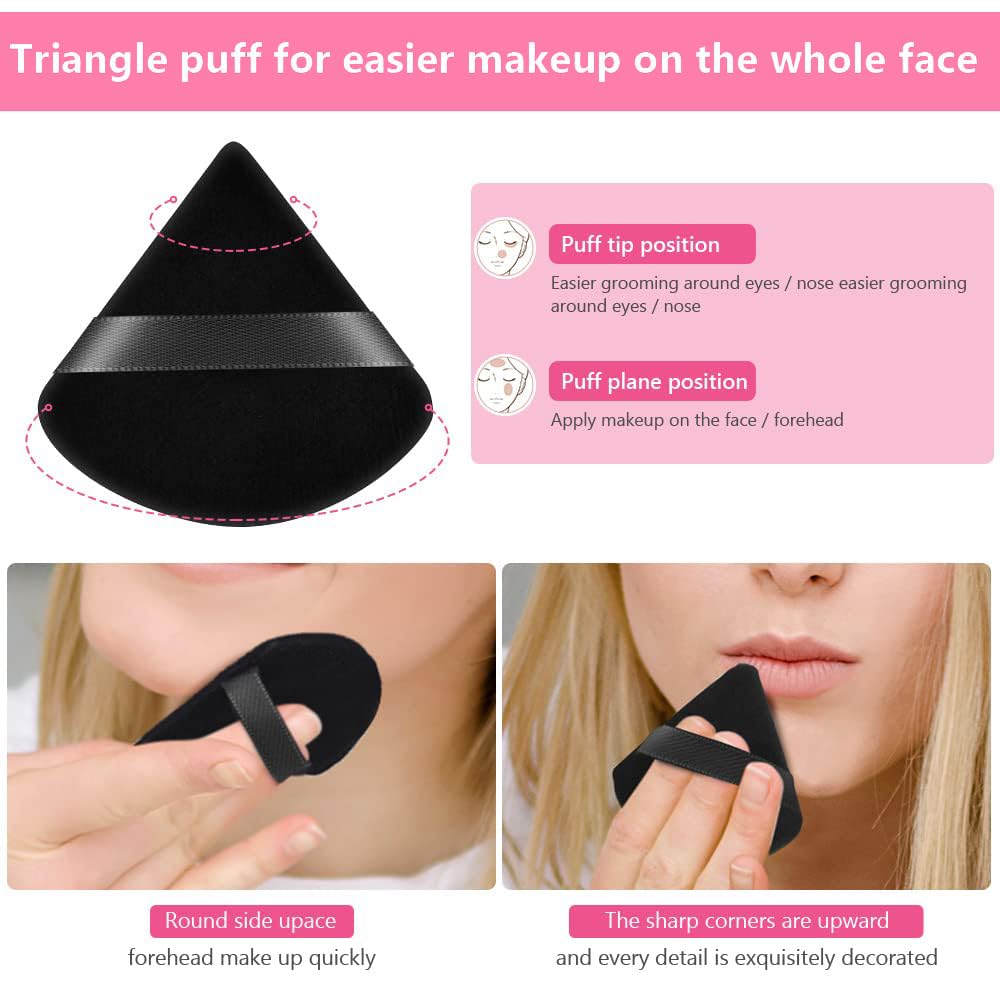 Suake Triangle Powder Puff: Soft, Reusable, and Versatile for Flawless Makeup Application
