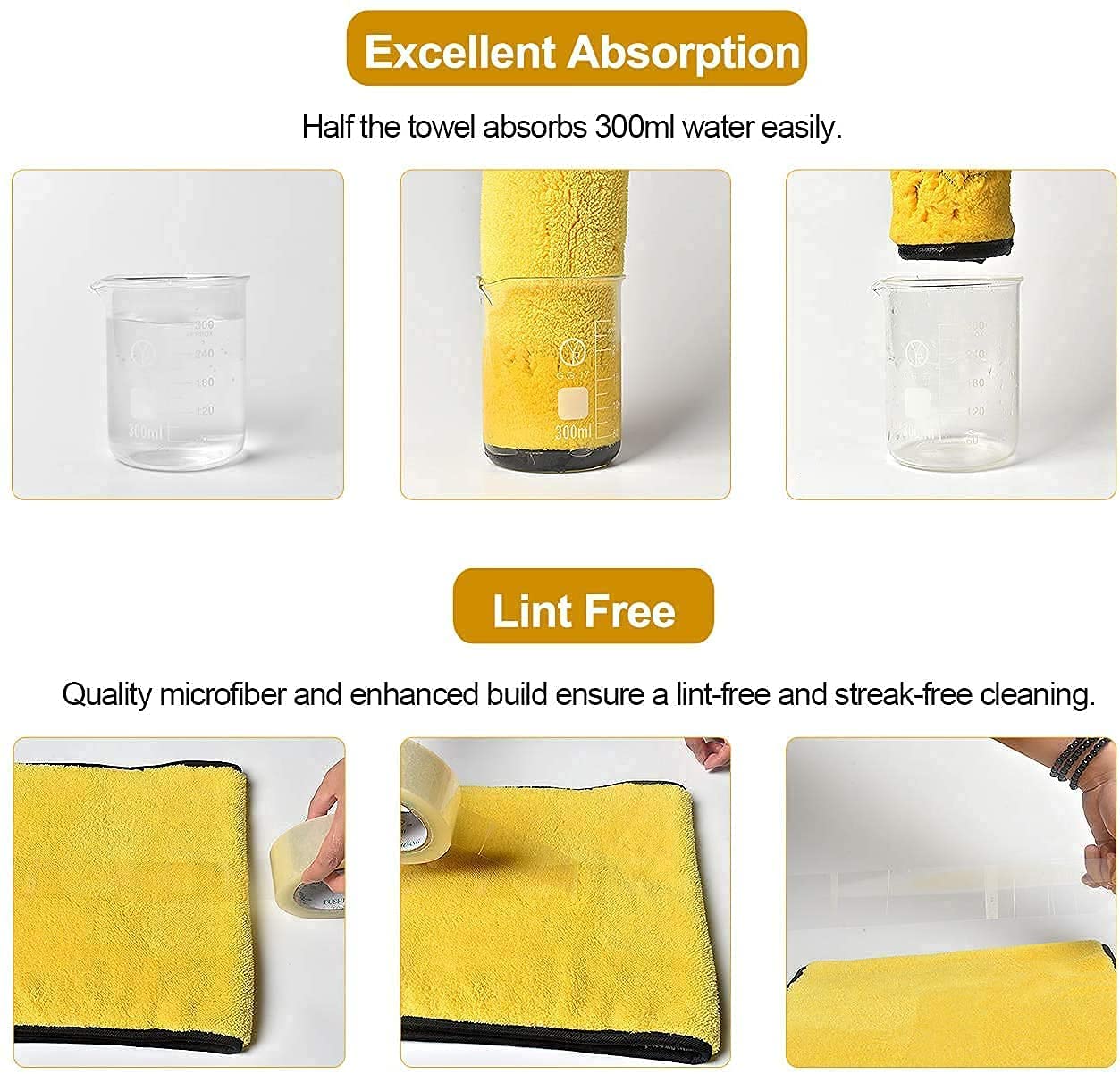 AUTOFRILL Microfiber Cloth for Car 650 GSM 40x40 cm Multipurpose Cloths Kitchen Cleaning Cloth Automotive Microfiber Towels for Bike Car Cleaning Cloth Polishing Washing Detailing