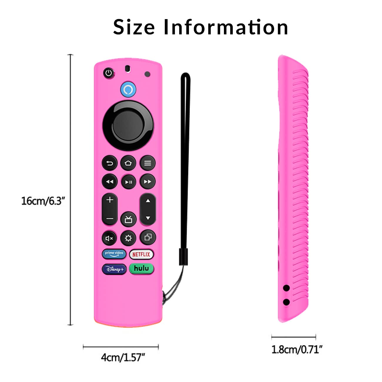 ETUZI Silicone Full Wrap Remote Case Compatible with Amazon Basics Smart LED TV Remote Shockproof Cover with Loop (Rose Pink)