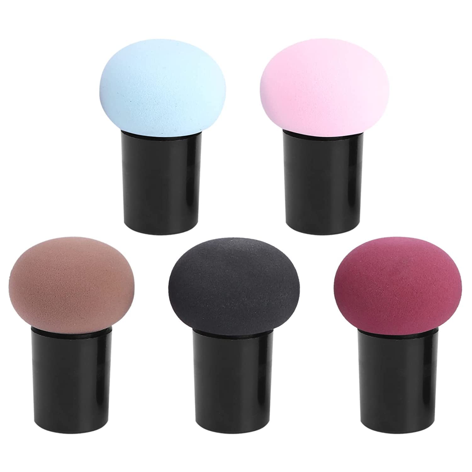 SUAKE Professional Mushroom Makeup Blender Sponge for Face Brush | Makeup Puff with Handle Case for Dry Wet Use Liquid, Creams, and Powders (Multi Colour)