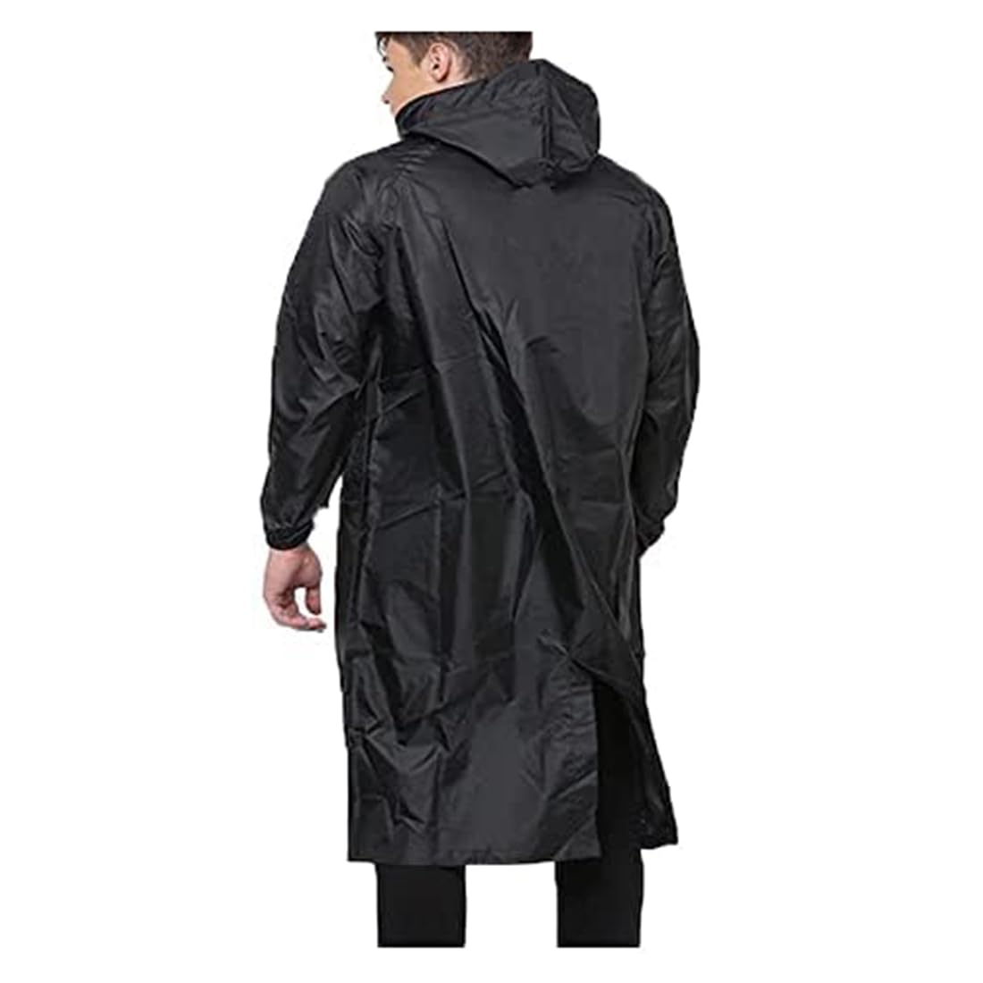 Accustyle Rain Coat for Men Waterproof Long Overcoat With Adjustable Hood Double Layer Bike Rain Jacket With Storage Bag For Men