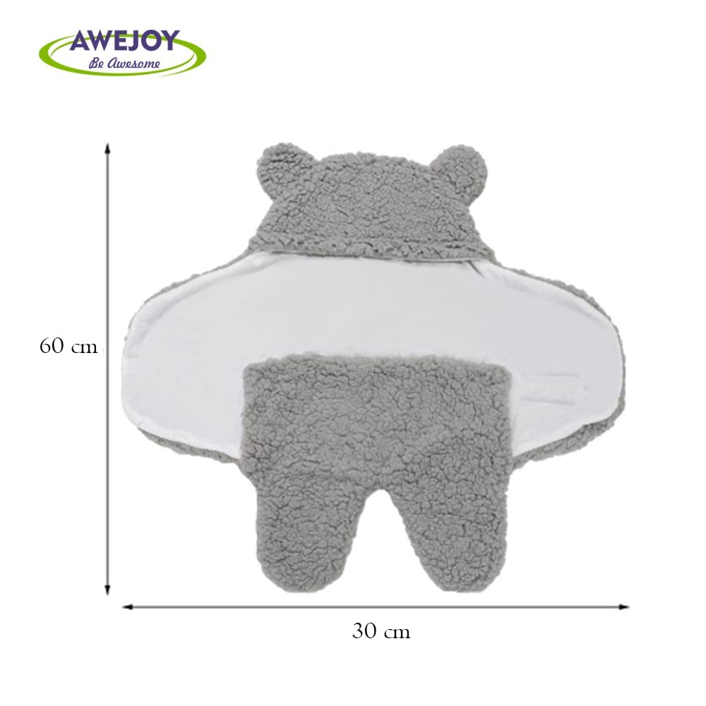 AWEJOY Hooded Baby Blanket Wrapper | Towel for Baby Boy and Girl | All Season Soft Swaddle | 0-6 Months | Nursing Baby Gifts | Infant Sleeping Bag (Pink)