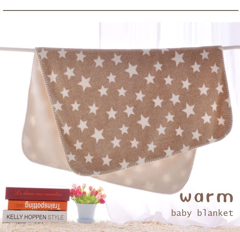 AWEJOY New Born All Season Ultra Soft Baby Blanket for Babies | Baby Wrapper Cum Baby Bedding Set (Brown Star)