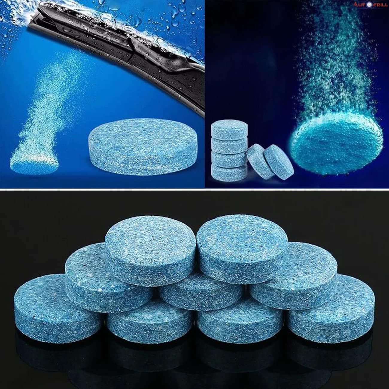 AUTOFRILL Car Accessories Car Glass Cleaner Detergent Effervescent Tablets, Car Windshield Cleaner Wiper, Car Cleaning Kit, Cleaning Tablets, Car Interior Cleaner Dashboard