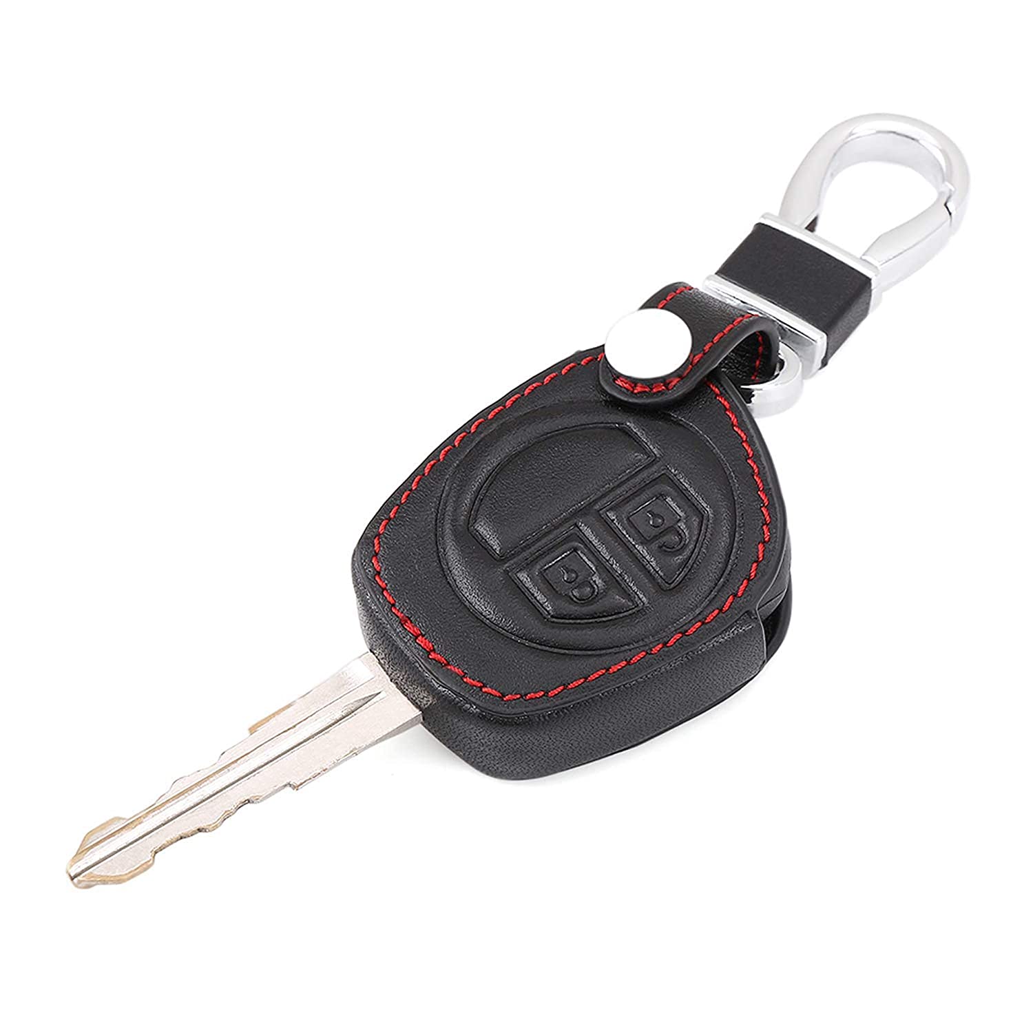 Keycase Car Key Cover (Black & Red) for Maruti Suzuki Swift/Baleno/WagonR/Celerio/Swift Dzire/Breza/Ciaz/Scross Key Cover