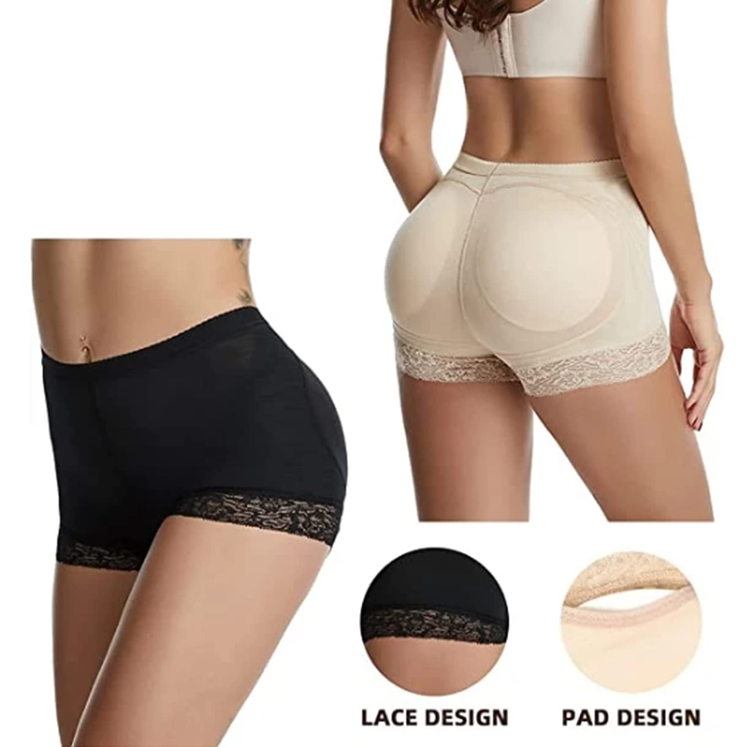 DALUCI Women's Polyester Panties Butt Lifter Body Panty Sexy Woman Fake as Shapewear Underwear (S,L,XL)