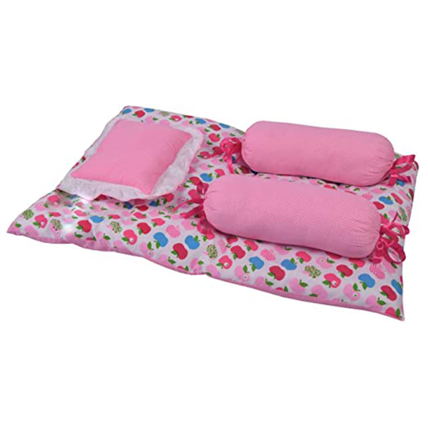 AWEJOY Combo of Baby Mattress with Net | Sleeping Bag | 4 Pcs Bedding Set(0-6 Months)(Pink)