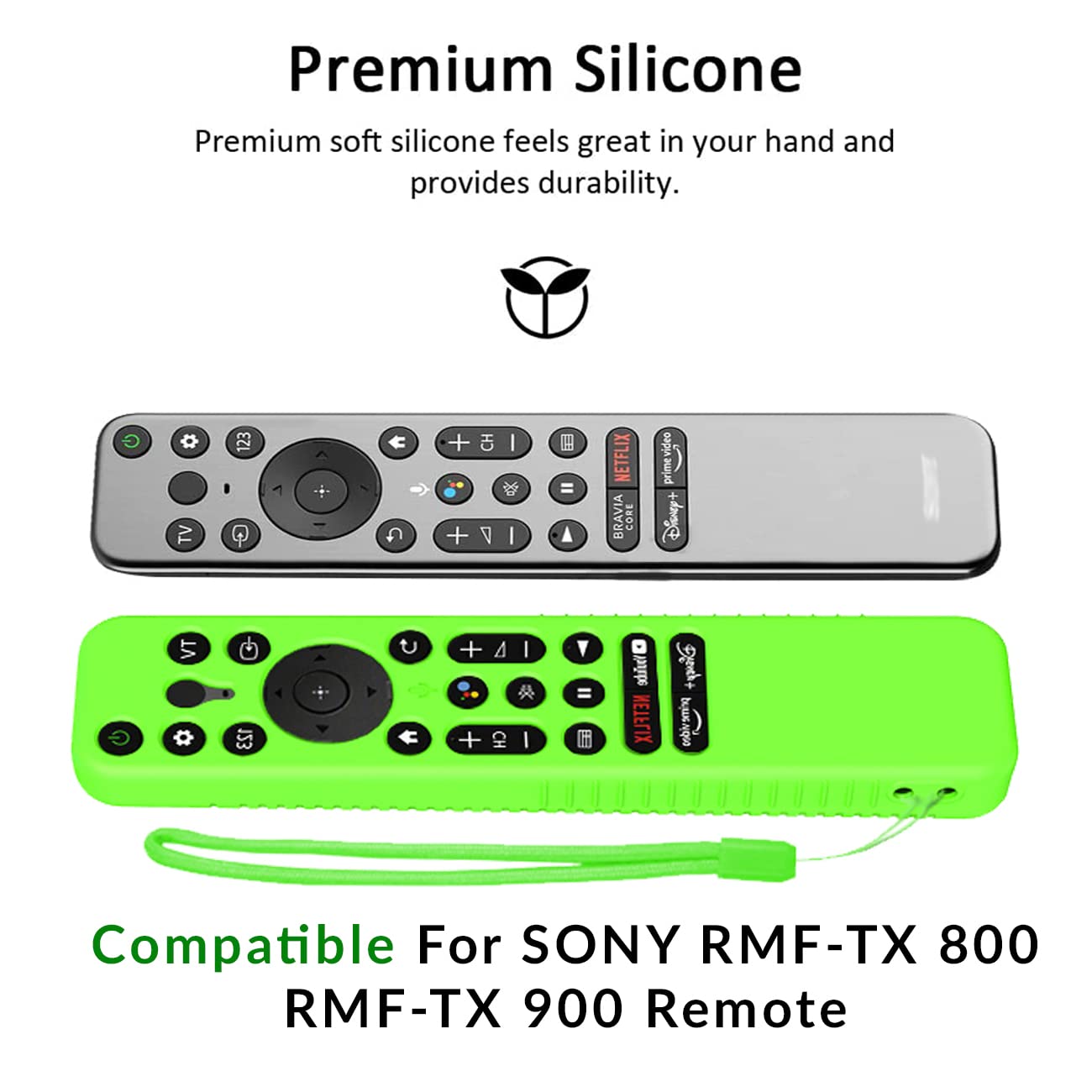 ETUZI Silicone Remote Cover for Sony Smart TV 2022 Series Voice Remote RMF-TX 800U RMF-TX 900U Remote Cover BRAVIA TV Remote Case with Lanyard