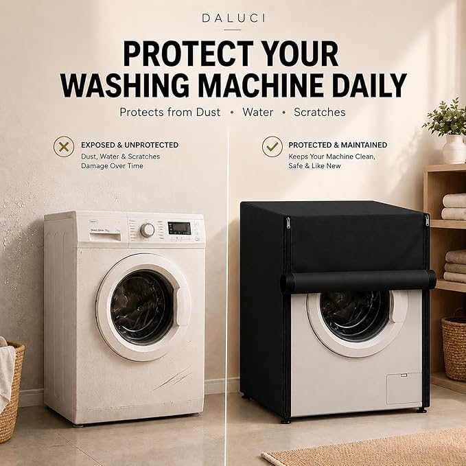 Washing Machine Cover Front Load for 6 Kg, 6.5 Kg, 7 Kg & 7.5 Kg Fully Automatic Machines.