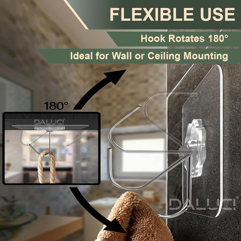 Self Adhesive Wall Hooks,Heavy Duty 10 KG Wall Hooks for Hanging