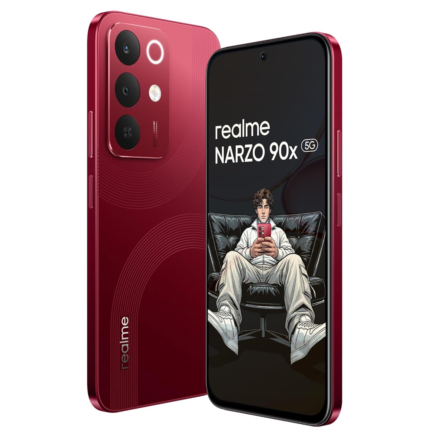Realme NARZO 90x 5G Maroon Red, 6GB+128GB