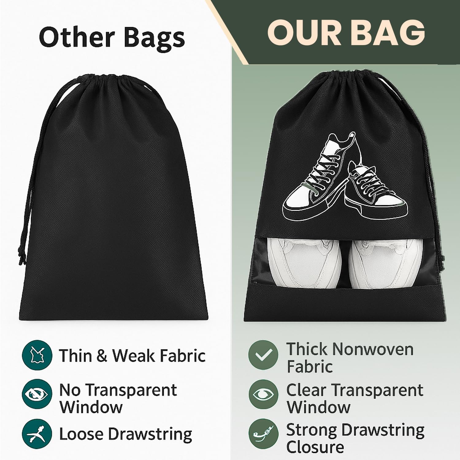 Shoe Bag for Travel & Storage, Shoe Cover for Storage at Home Bags for Men & Women, Reusable Organizer Pouch, Travelling Accessories, Footwear Storage Bags, Gym & Home Essentials