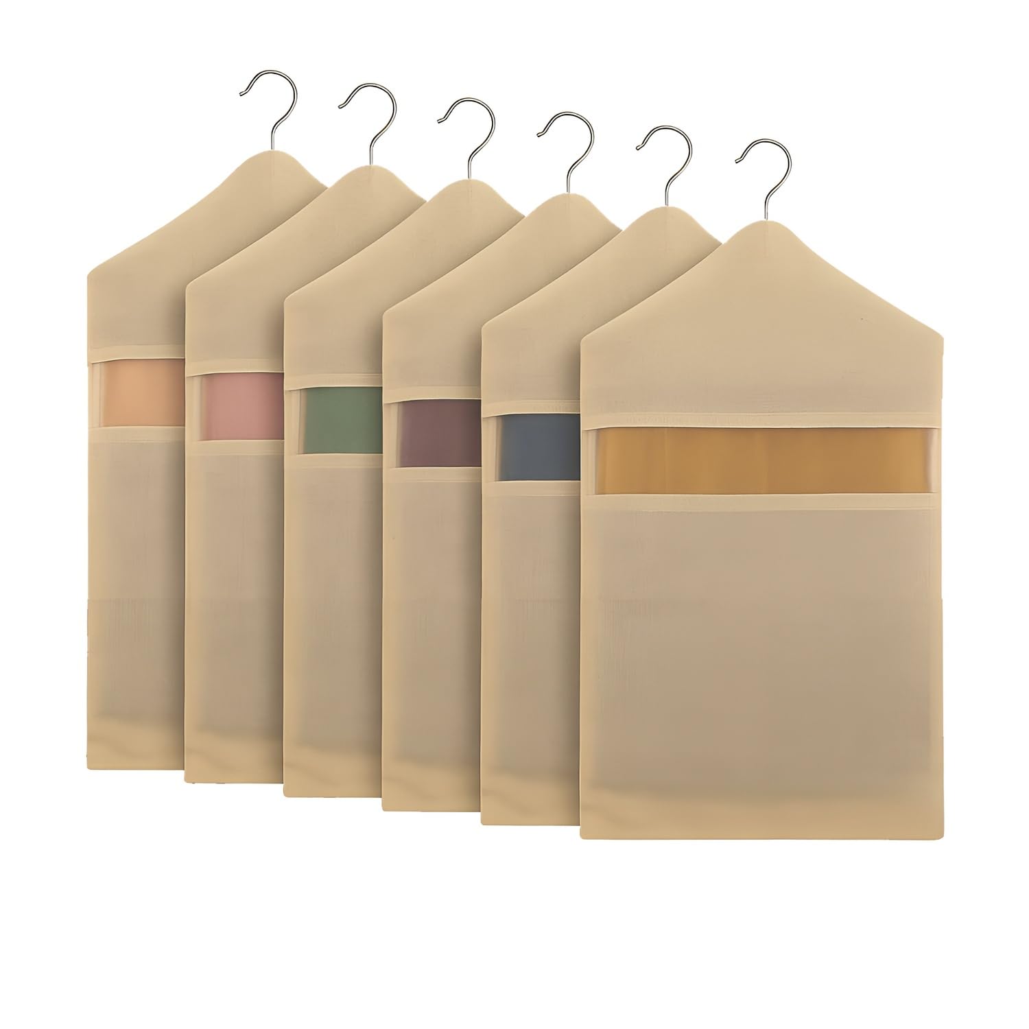 Cotton Hanging Saree Covers | Saree Bags for Storage with Zip | Large 30×18 Inch Wardrobe Organizer Clothes Storage Bags for Sarees, Lehengas & Blouses | (Without Hanger) (Pack of 6)