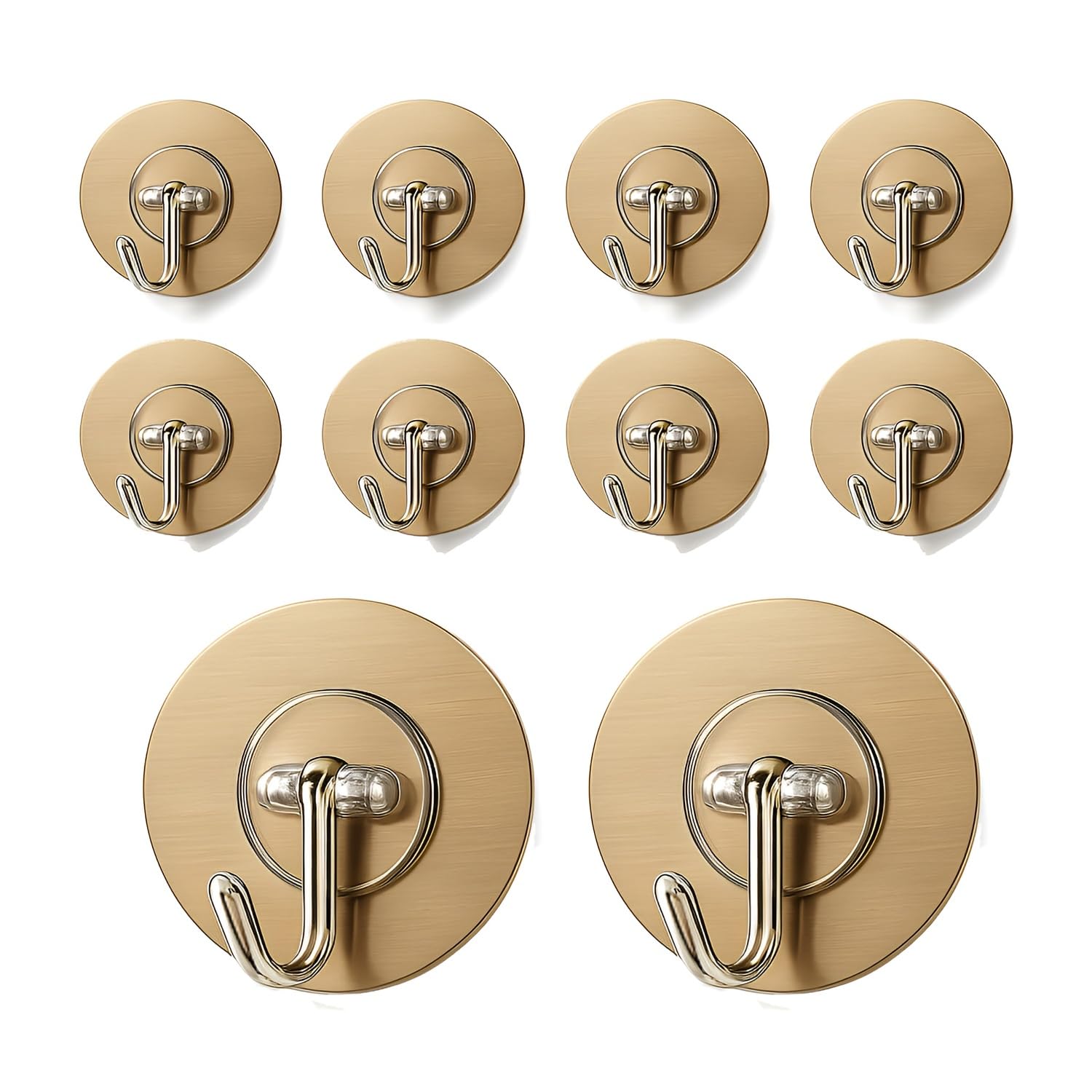 Big Size Self Adhesive Hooks Wall Hooks for Hanging – Heavy Duty Wall Hanger Hook for Bathroom, Kitchen, Home & Office, Towels & Utensils – Hooks for Wall Heavy Items (Golden-Round)