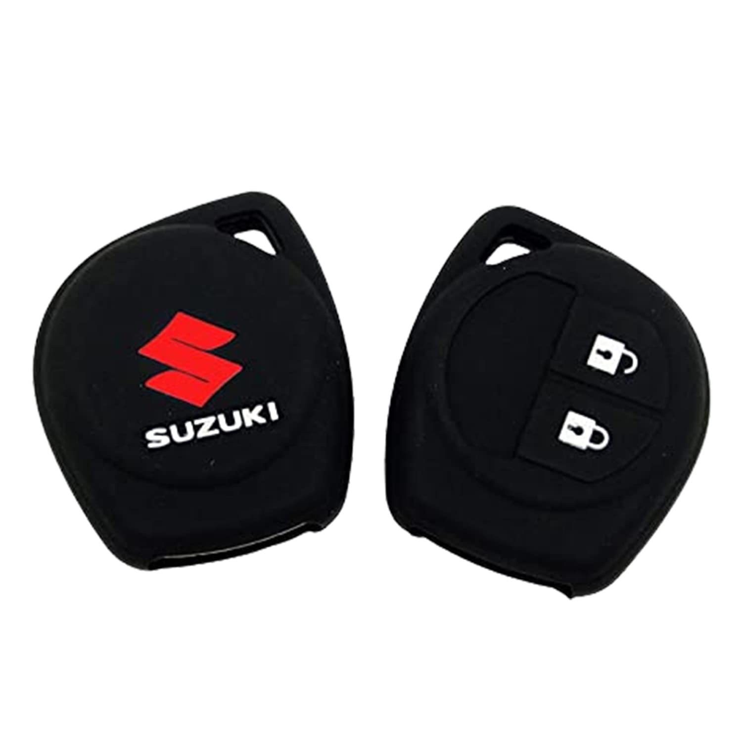 ACUTAS Silicone Car Key Cover for Maruti Suzuki S-Presso,Swift,SX4,DZire,Ignis,Alto,Vitara Brezza,Celerio,Ertiga,Ciaz,SCross,Baleno,Ritz 2 Button Key Cover (Black)