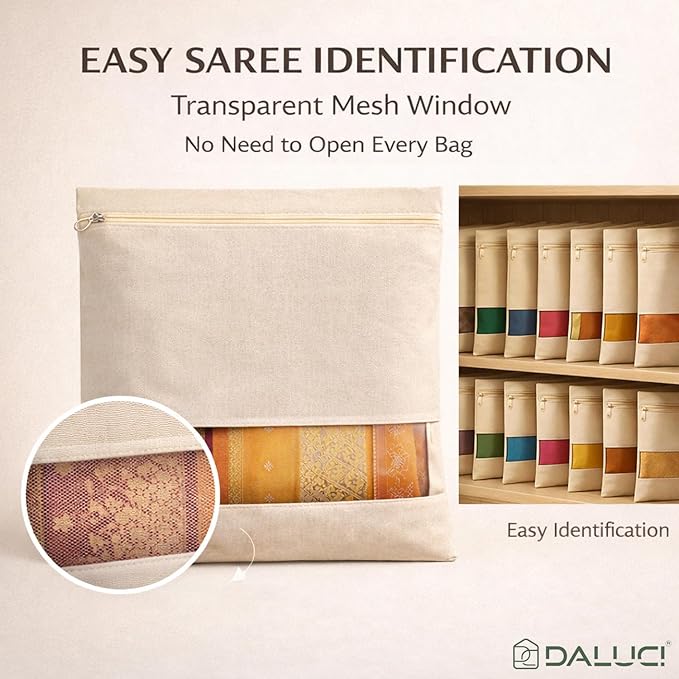 Cotton Saree Covers for Storage Big Size 16×14 Inch.