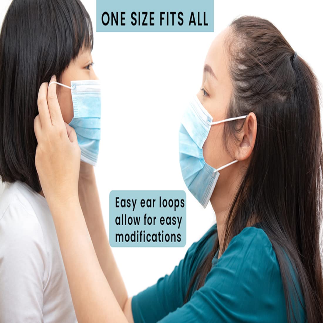 DALUCI Nonwoven Fabric Disposable 3Ply Surgical Mask With Melt Blown Fabric Layer (Blue, Free Size, Pack of 100, 3 Ply)