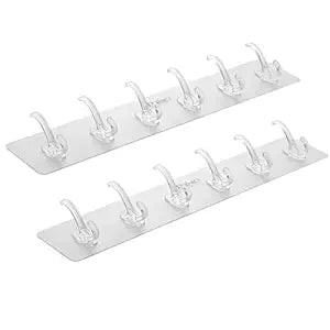 6-in-1 Adhesive Sticky Wall Hooks,Heavy Duty & Premium Quality