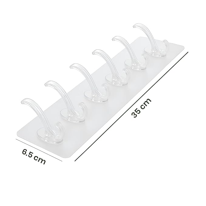 6-in-1 Adhesive Sticky Wall Hooks,Heavy Duty & Premium Quality
