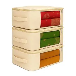 Cotton Multi Saree Covers, Heavy Duty & Premium Quality, (Pack of 3)
