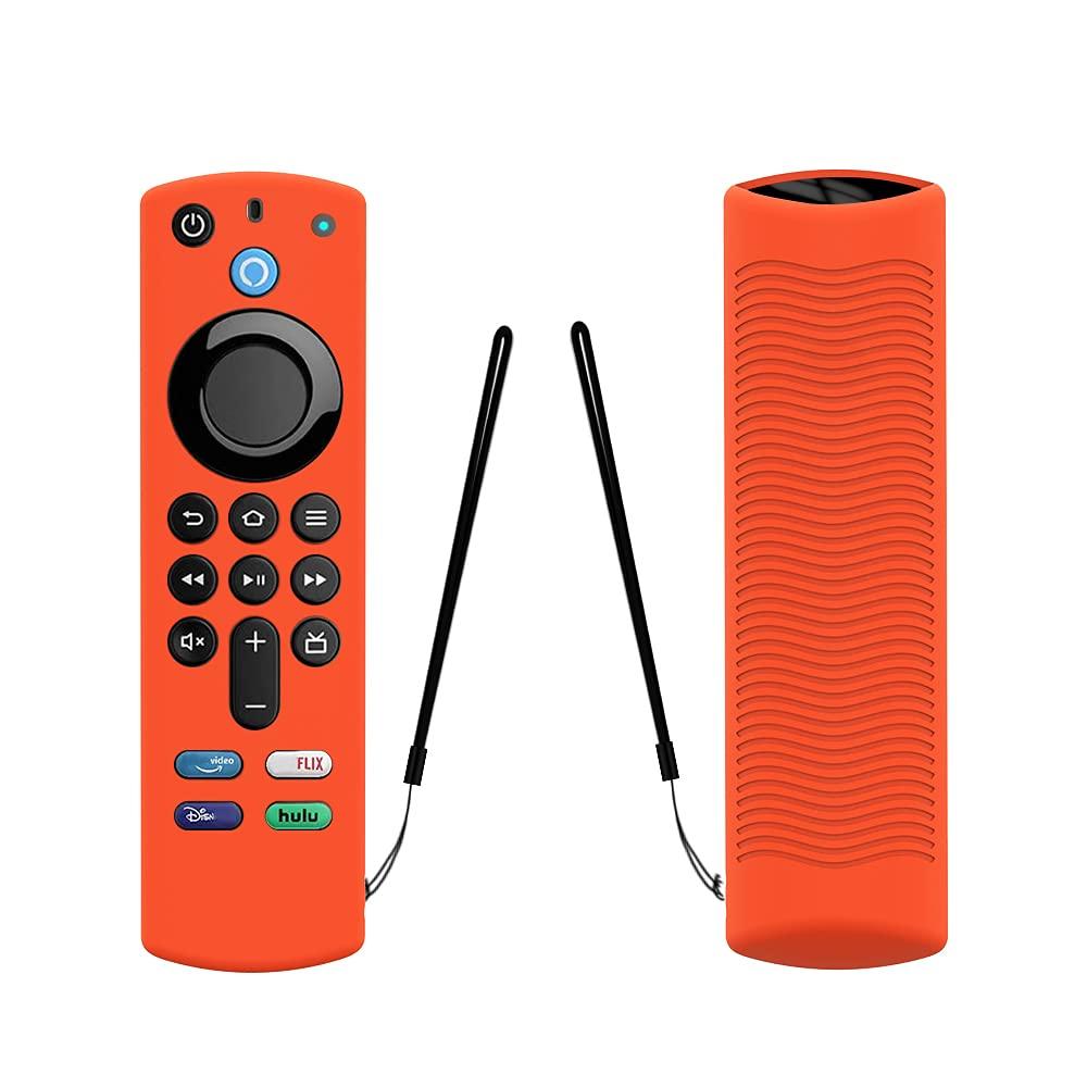 ACUTAS Silicone Remote Cover Compatible for Fire TV Stick (3rd Gen, 2021) with all-new Alexa Voice Remote Case (Orange, Fire TV 3rd Gen 2021) only Remote cover