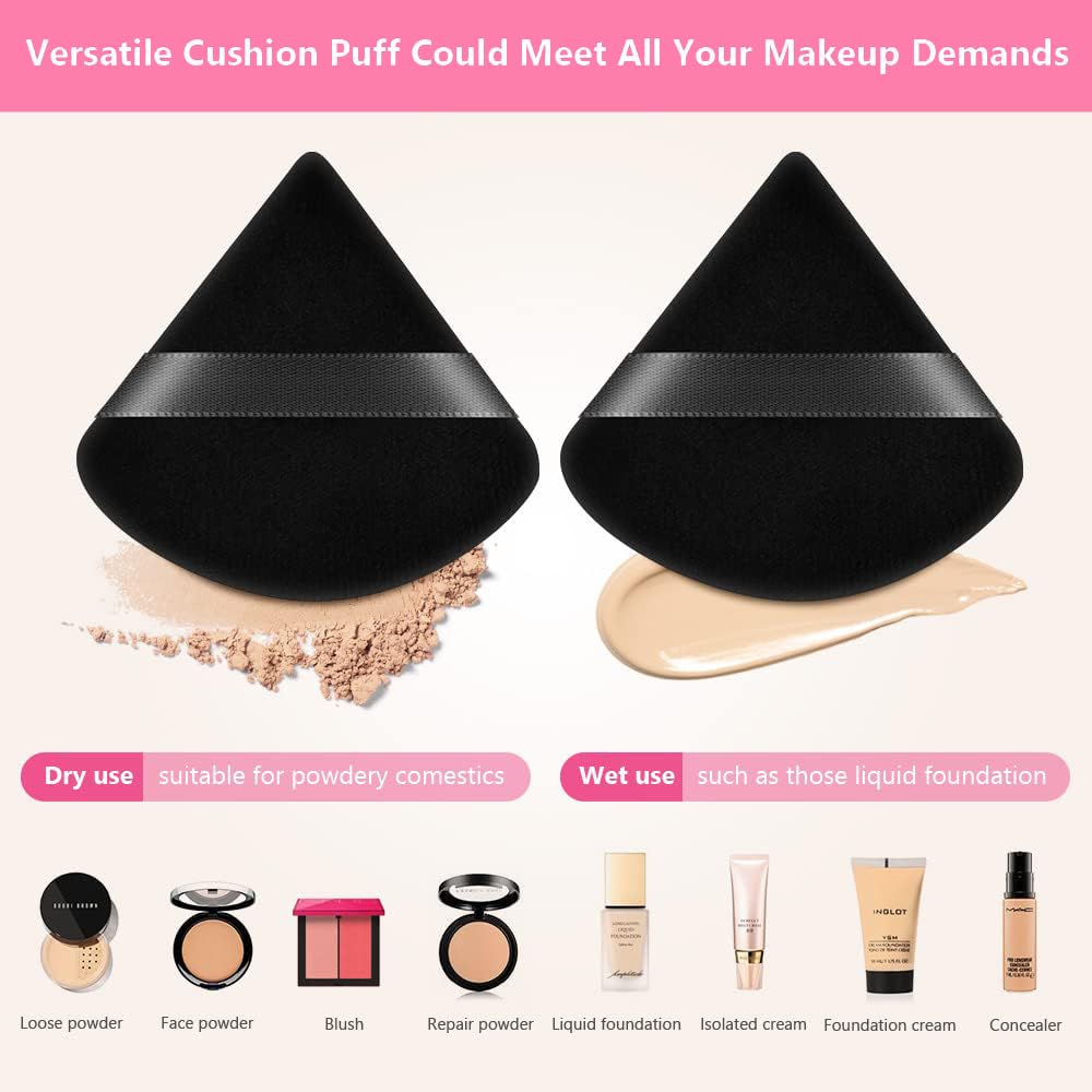 Suake Triangle Powder Puff: Soft, Reusable, and Versatile for Flawless Makeup Application