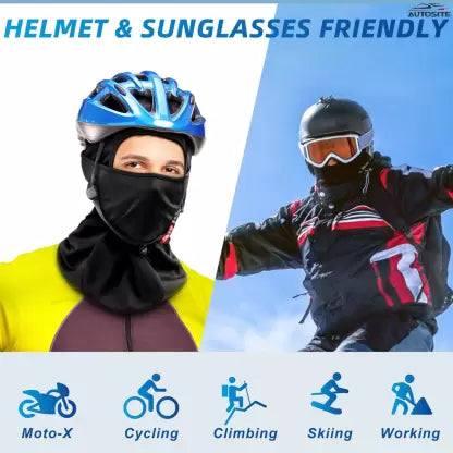 AUTOSITE Black Balaclava Face Mask - Unisex, Free Size