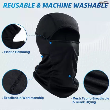 AUTOSITE Black Balaclava Face Mask - Unisex, Free Size