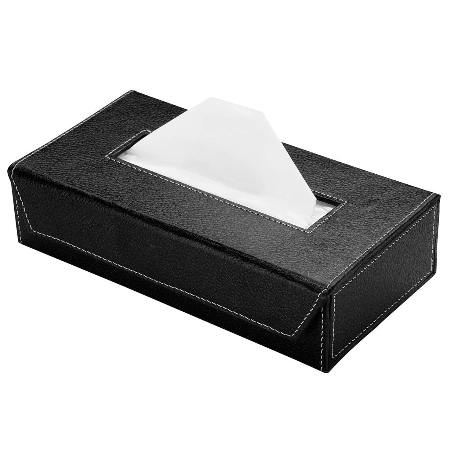 AUTOFRILL Car Tissue Box with 2 Ply 100 Pull Tissue Paper, Tissue Paper Holder, Tissue Box Holder, Car Tissue Holder Tissue Holder for Home, Office, Kitchen (Black Box)