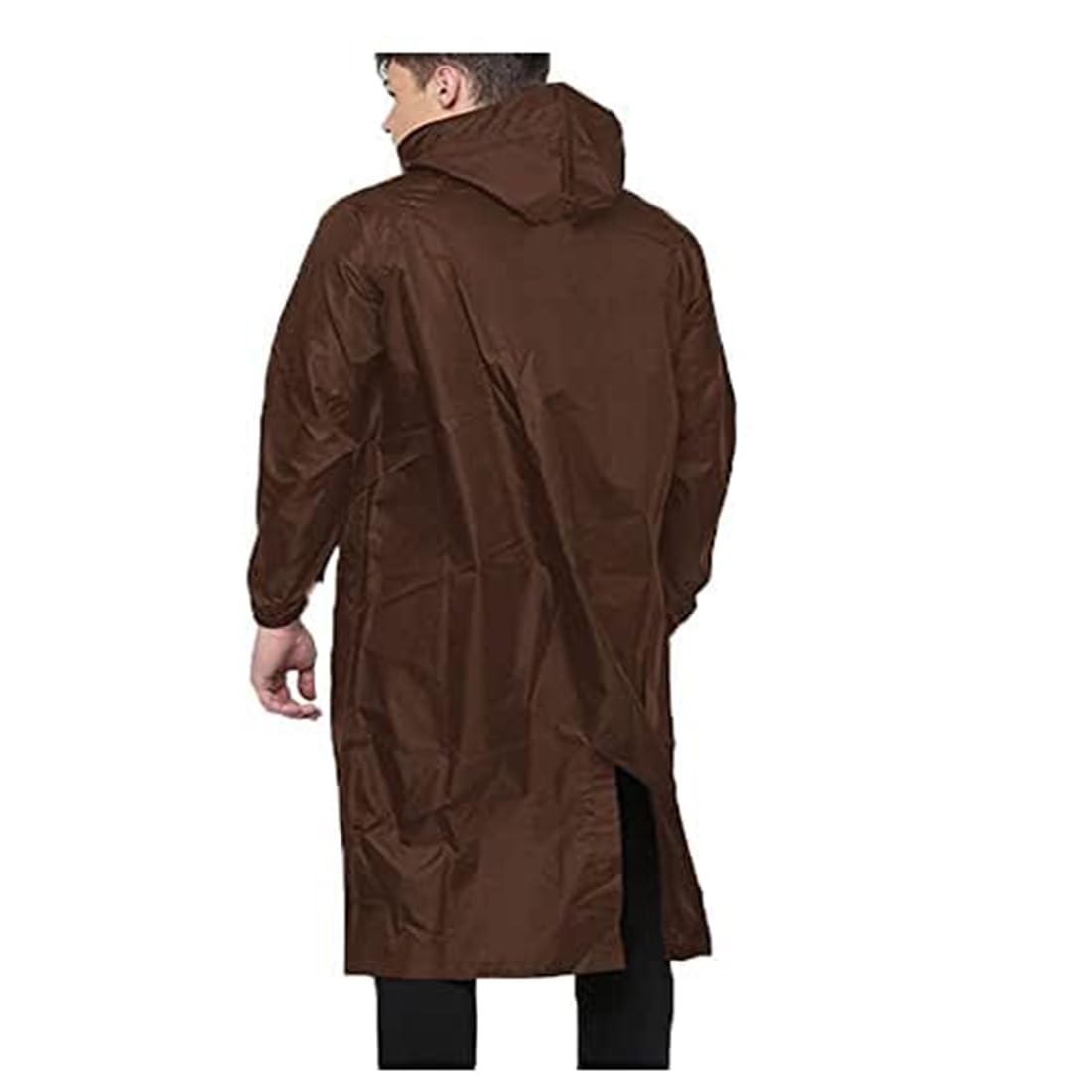Accustyle Rain Coat for Men Waterproof Long Overcoat With Adjustable Hood Double Layer Bike Rain Jacket With Storage Bag For Men