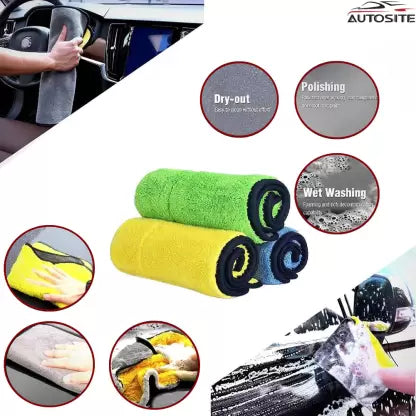 AUTOSITE Microfiber Vehicle Washing Cloth  (Pack Of 2, 550 GSM)
