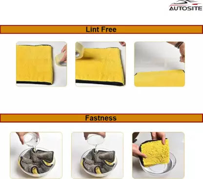 AUTOSITE Microfiber Vehicle Washing Cloth  (Pack Of 2, 550 GSM)