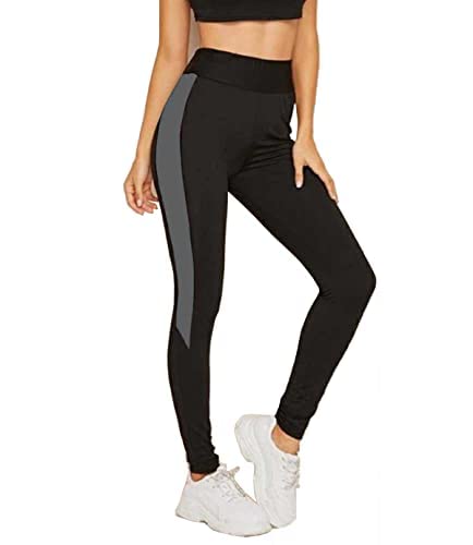 Accustyle Women's Regular Sports Fitness Yoga Gym Wear Track Pant (Black & White , Black & Grey)