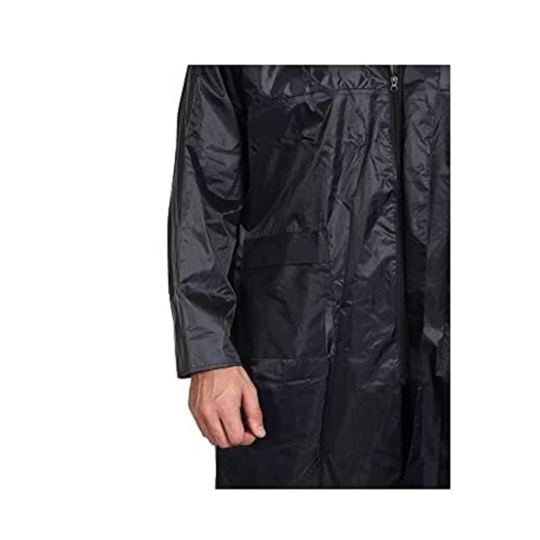 Accustyle Rain Coat for Men Waterproof Long Overcoat With Adjustable Hood Double Layer Bike Rain Jacket With Storage Bag For Men