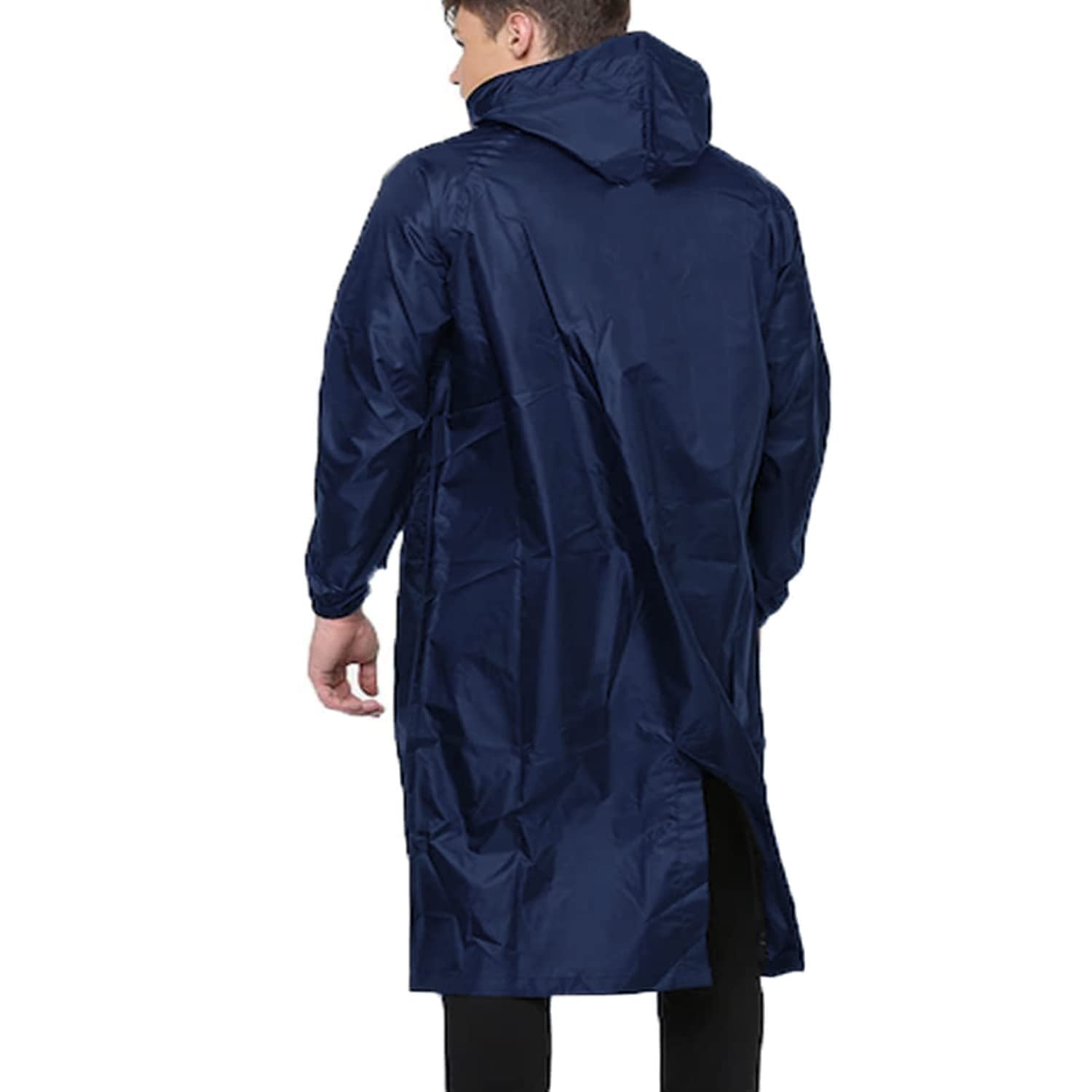 Accustyle Rain Coat for Men Waterproof Long Overcoat With Adjustable Hood Double Layer Bike Rain Jacket With Storage Bag For Men