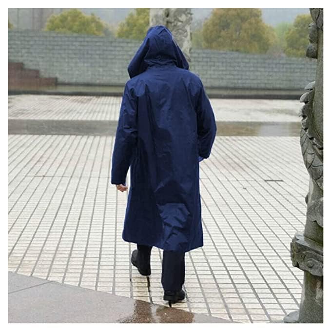 Accustyle Rain Coat for Men Waterproof Long Overcoat With Adjustable Hood Double Layer Bike Rain Jacket With Storage Bag For Men
