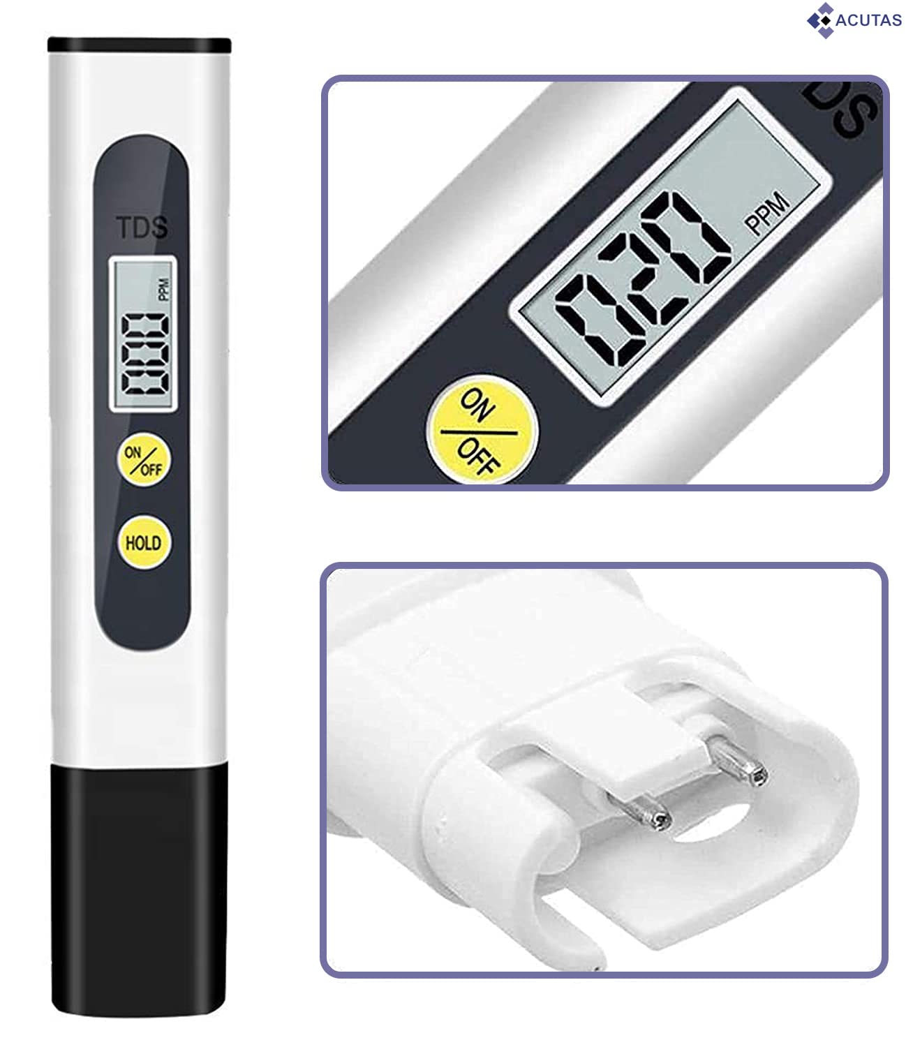 ACUTAS TDS Meter - Accurate and Portable Water Quality Tester for Drinking Water, Aquariums, RO/DI Systems, Hydroponics, and More