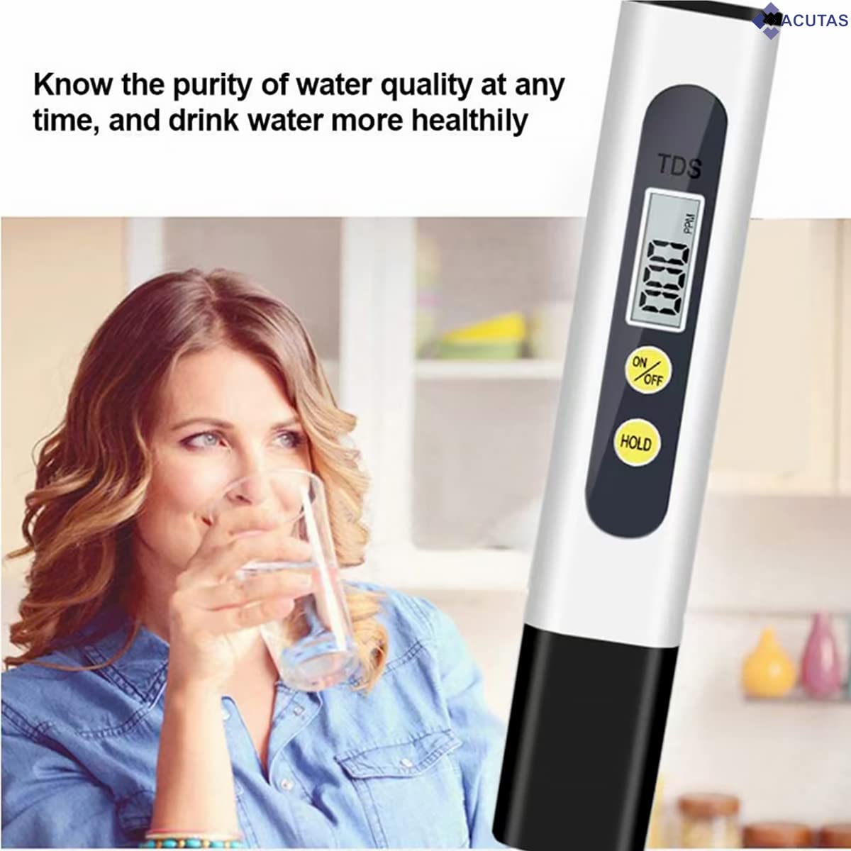 ACUTAS TDS Meter - Accurate and Portable Water Quality Tester for Drinking Water, Aquariums, RO/DI Systems, Hydroponics, and More