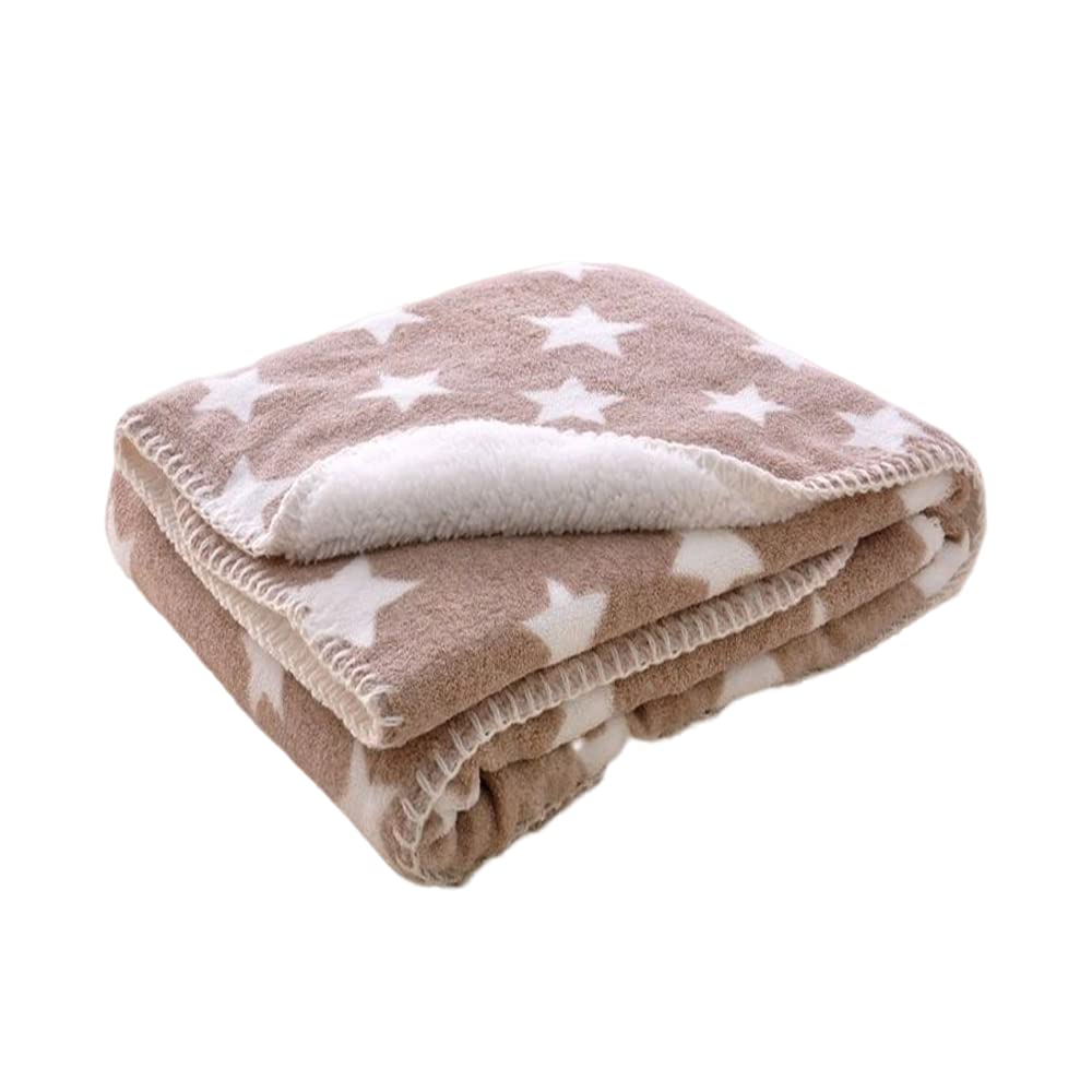 AWEJOY New Born All Season Ultra Soft Baby Blanket for Babies | Baby Wrapper Cum Baby Bedding Set (Brown Star)