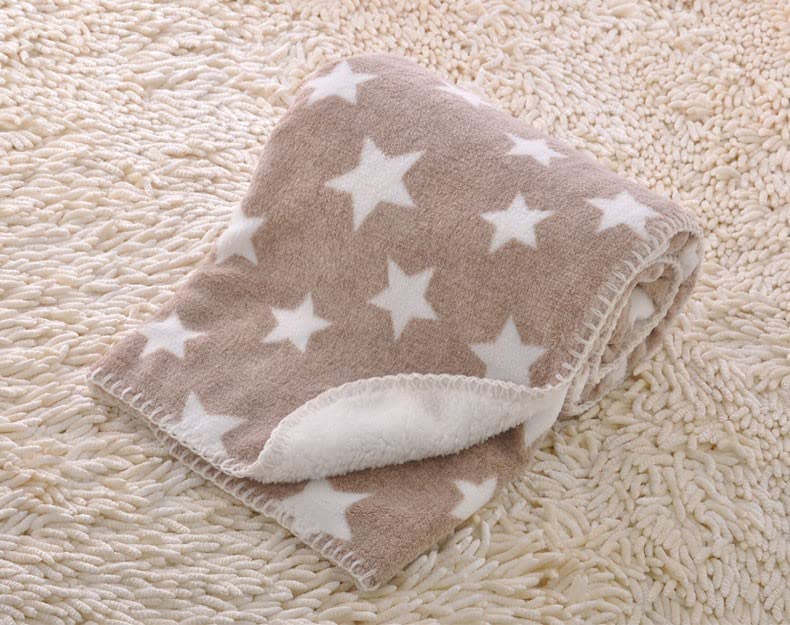 AWEJOY New Born All Season Ultra Soft Baby Blanket for Babies | Baby Wrapper Cum Baby Bedding Set (Brown Star)