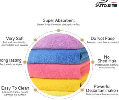 AUTOSITE Microfiber Vehicle Washing Cloth  (Pack Of 2, 300 GSM)