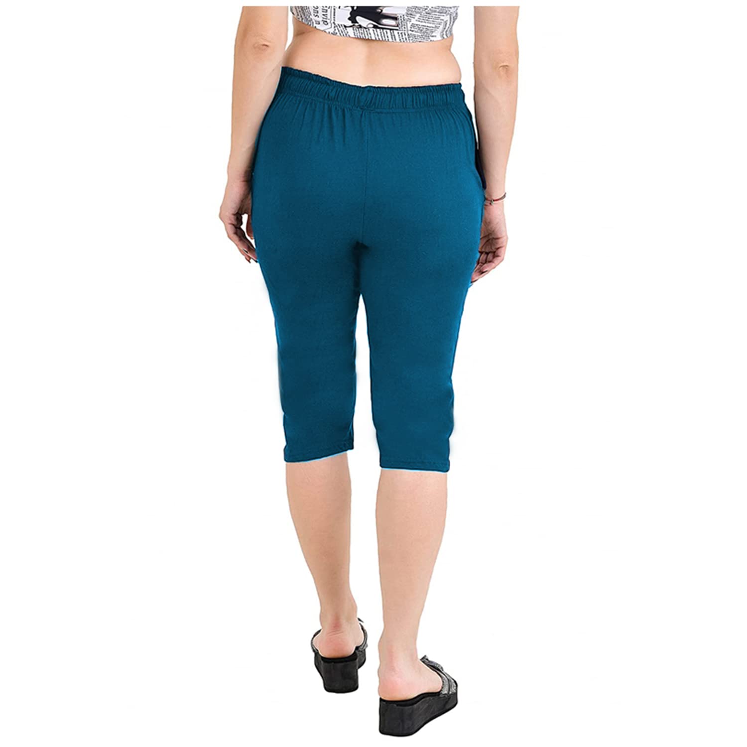Accustyle Women Cotton Capri with Pockets