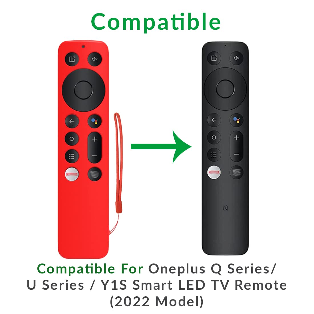 ETUZI Silicone Remote Cover Compatible for Oneplus Q Series|U Series | Y1S | Y1S Edge Smart LED TV 2022 Model Shockproof Remote Case with Loop