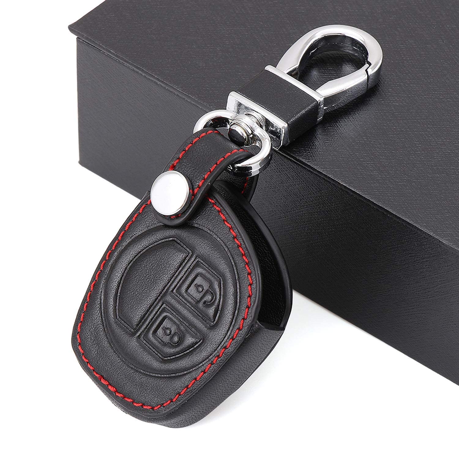 Keycase Car Key Cover (Black & Red) for Maruti Suzuki Swift/Baleno/WagonR/Celerio/Swift Dzire/Breza/Ciaz/Scross Key Cover