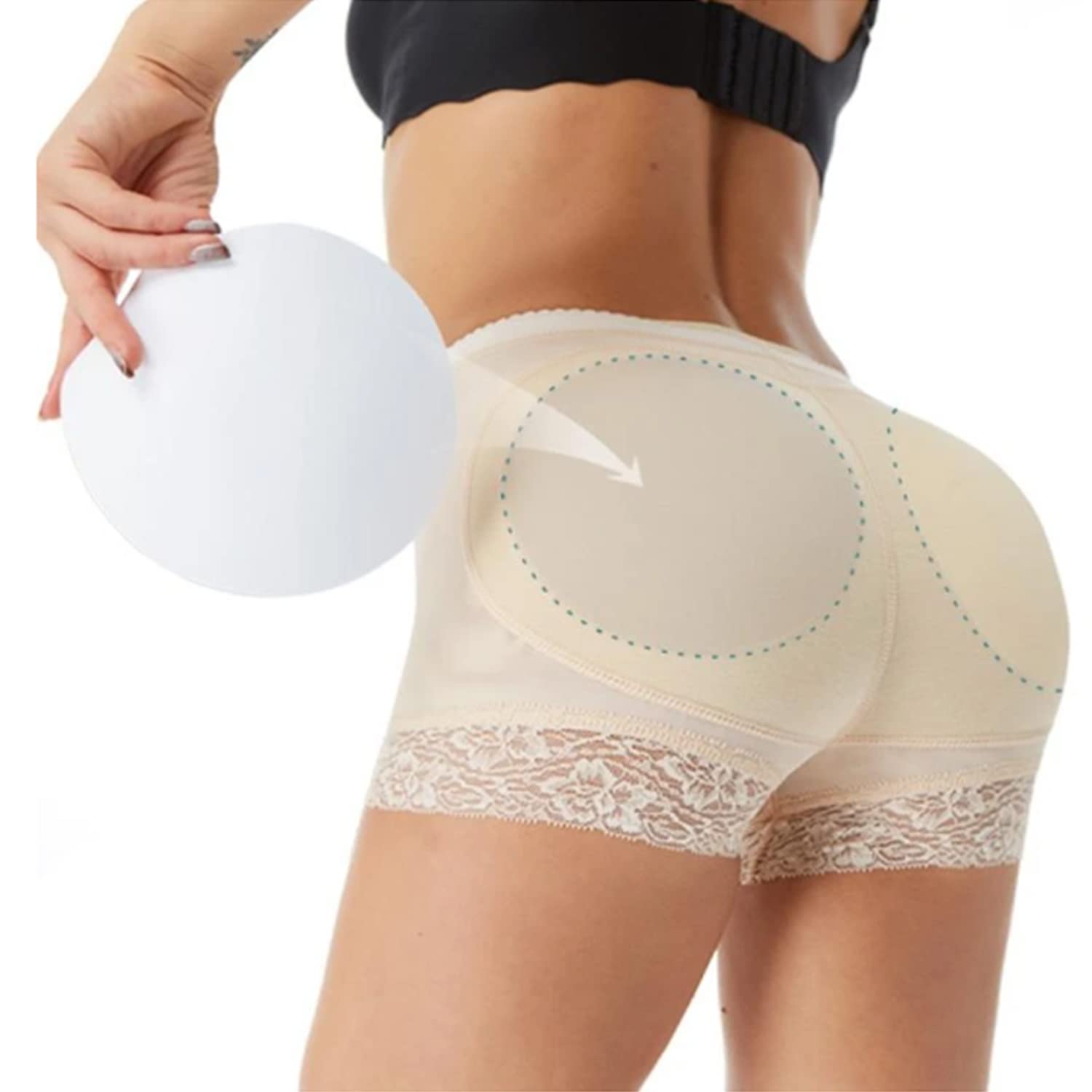 DALUCI Women's Polyester Panties Butt Lifter Body Panty Sexy Woman Fake as Shapewear Underwear (S,L,XL)