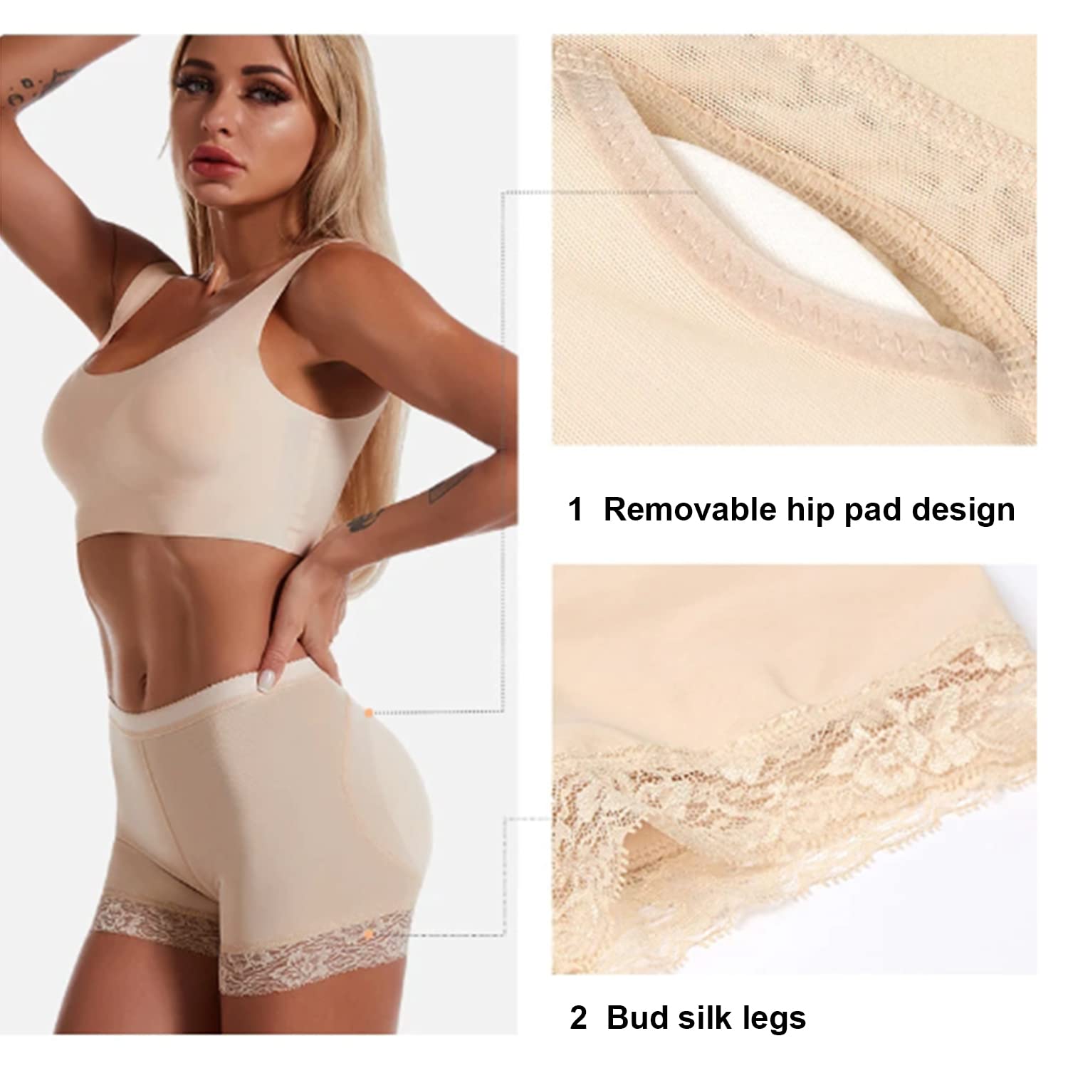 DALUCI Women's Polyester Panties Butt Lifter Body Panty Sexy Woman Fake as Shapewear Underwear (S,L,XL)