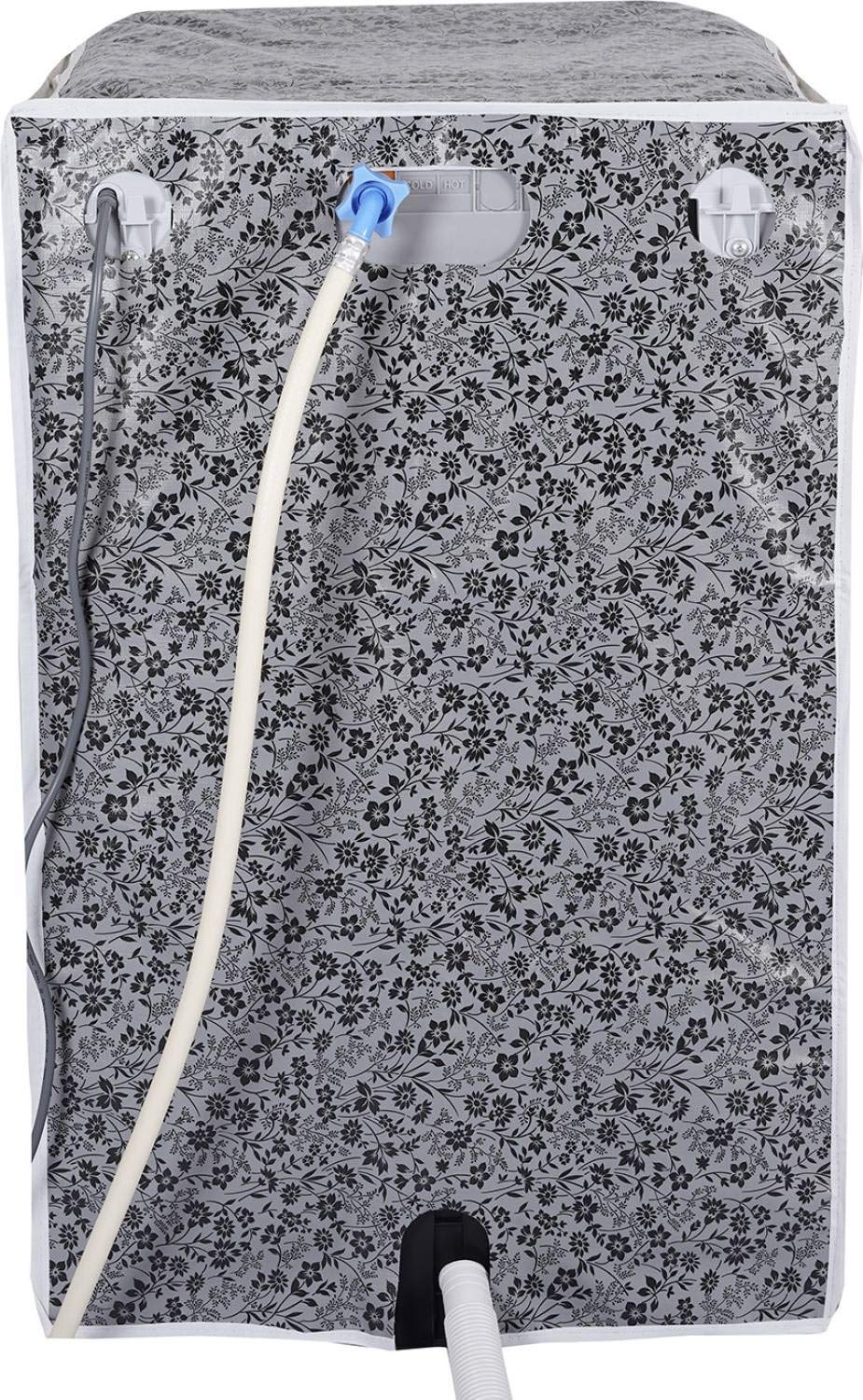 ETUZI Top Load Washing Machine Cover Suitable for LG 6 kg | 6.2 Kg | 6.5 Kg | 7 Kg Washing Machine (Black & Grey, 56cms X 56cms X 85cms)