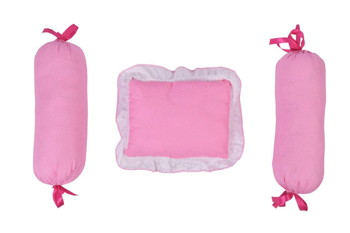 AWEJOY Combo of Baby Mattress with Net | Sleeping Bag | 4 Pcs Bedding Set(0-6 Months)(Pink)