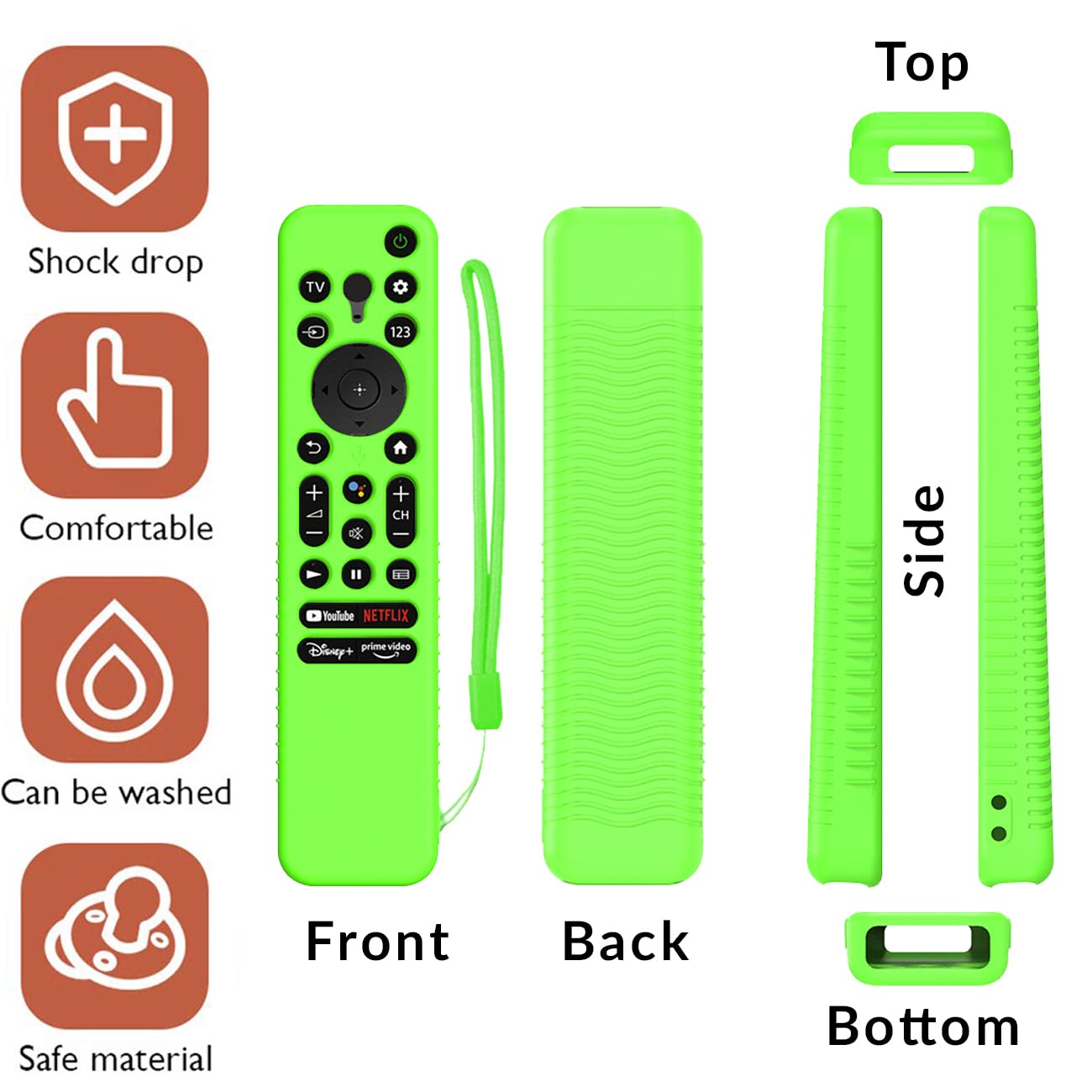 ETUZI Silicone Remote Cover for Sony Smart TV 2022 Series Voice Remote RMF-TX 800U RMF-TX 900U Remote Cover BRAVIA TV Remote Case with Lanyard